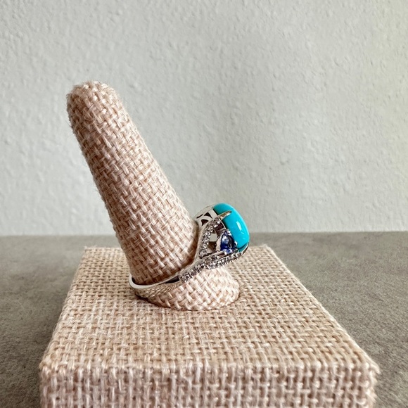 Turquoise, Tanzanite and CZ Ring by Colleen Lopez - Picture 3 of 9
